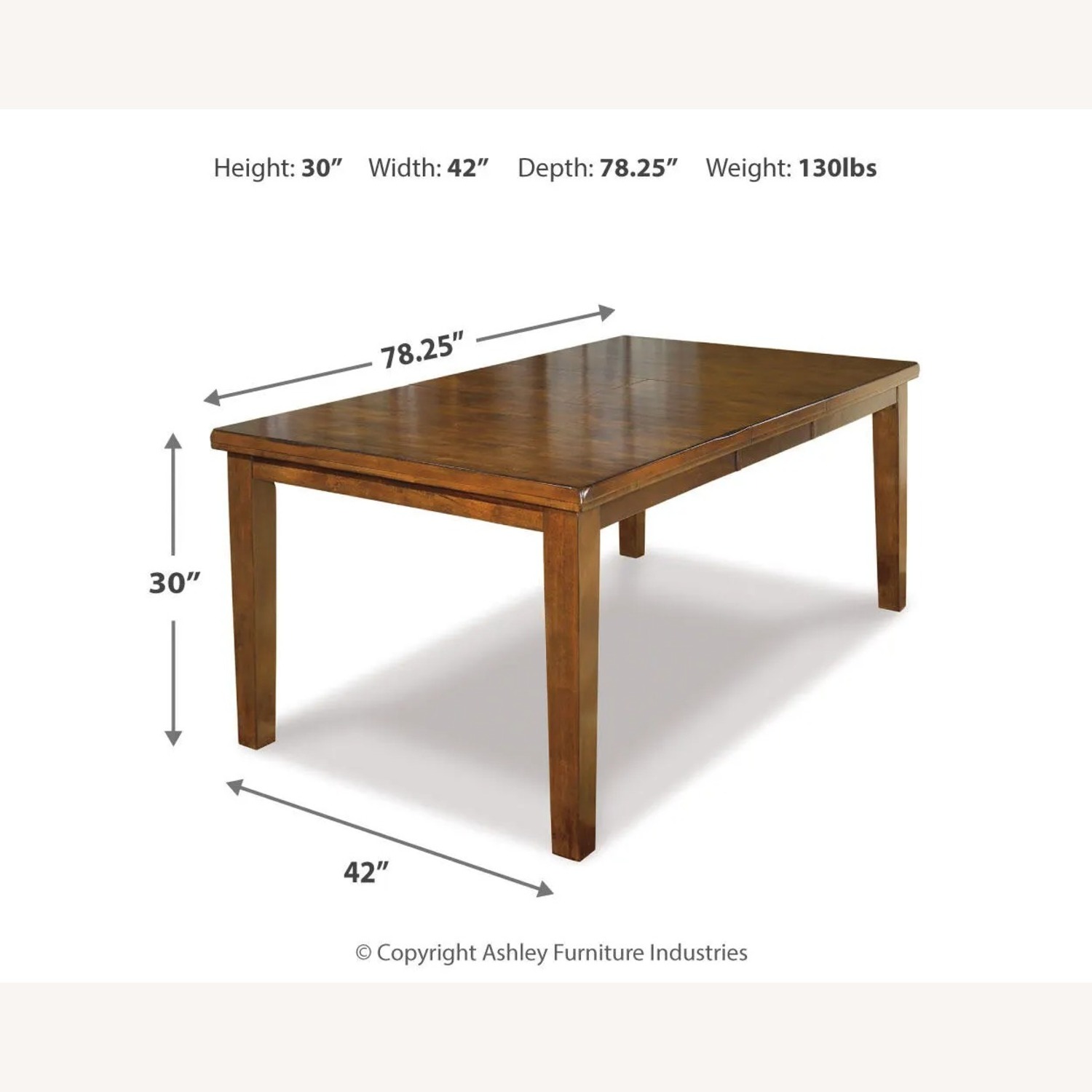 Ashley Furniture Dark Brown Wood Dining Set - image-2