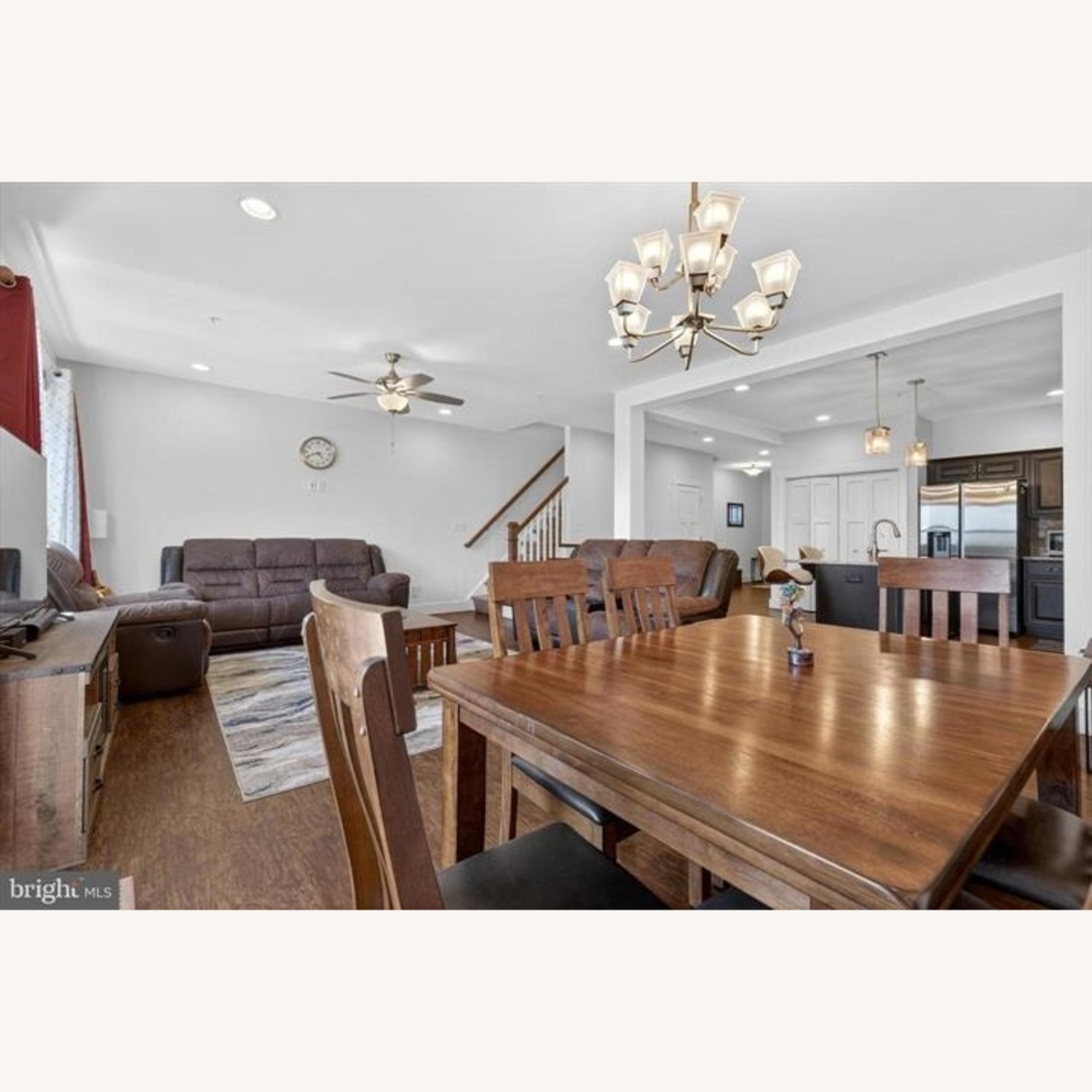 Ashley Furniture Dark Brown Wood Dining Set - image-3