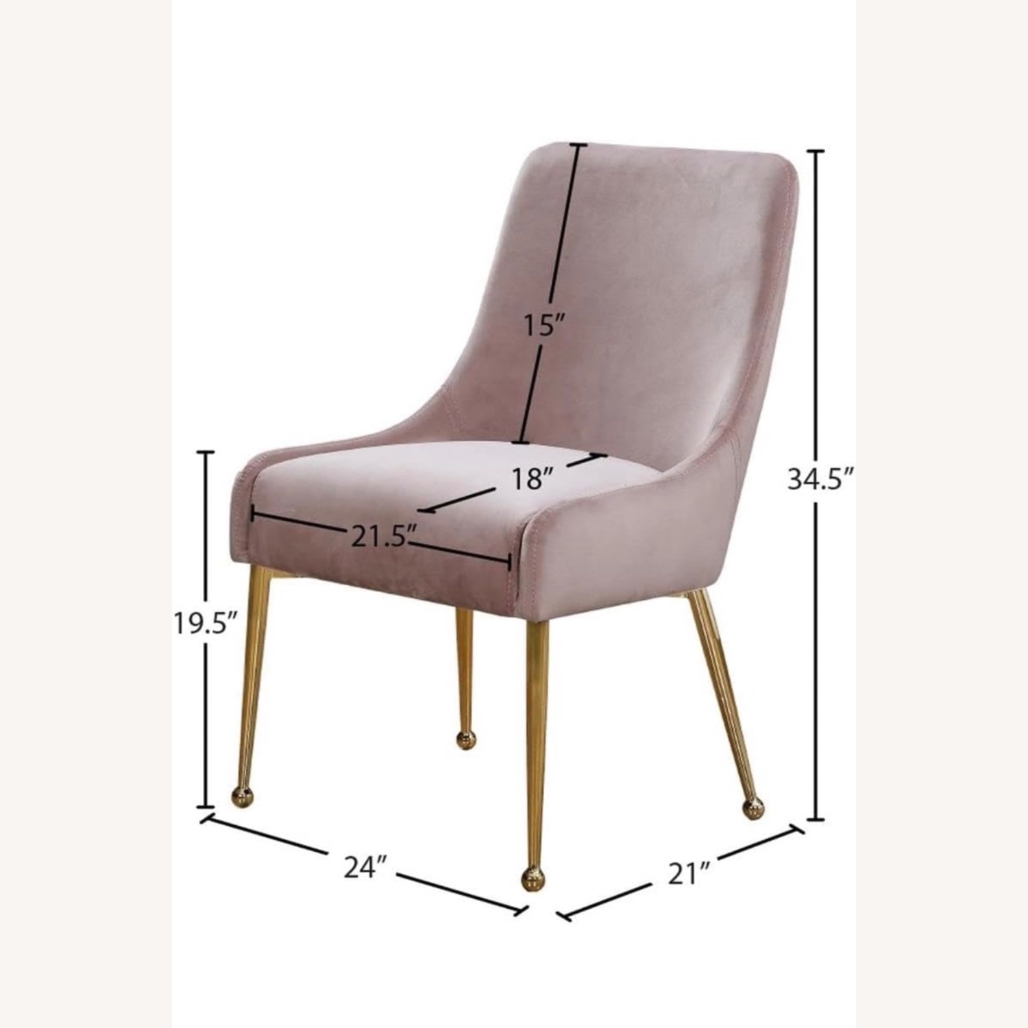 Meridian Furniture Owen Velvet Dining Chair - image-9