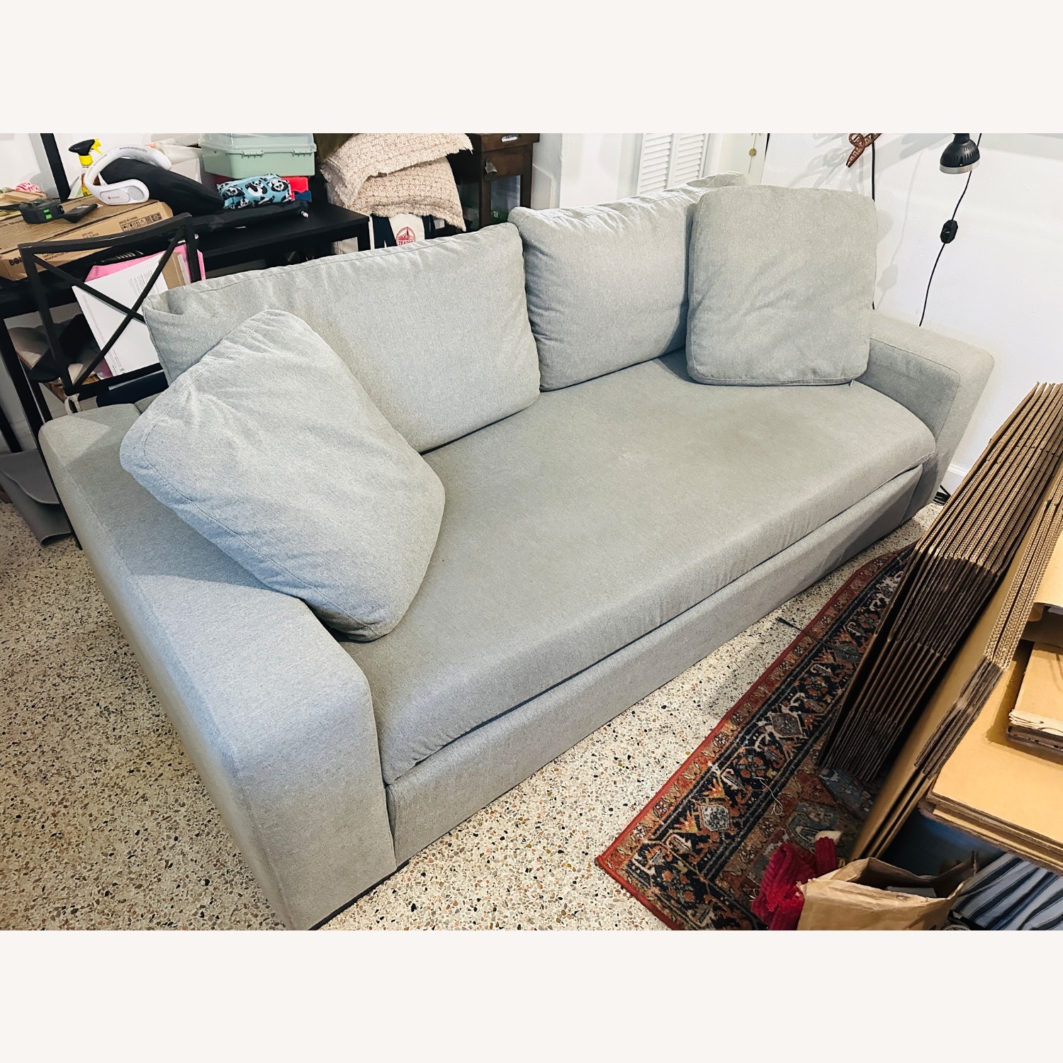 City Furniture Light Gray Fabric Sofa - image-1
