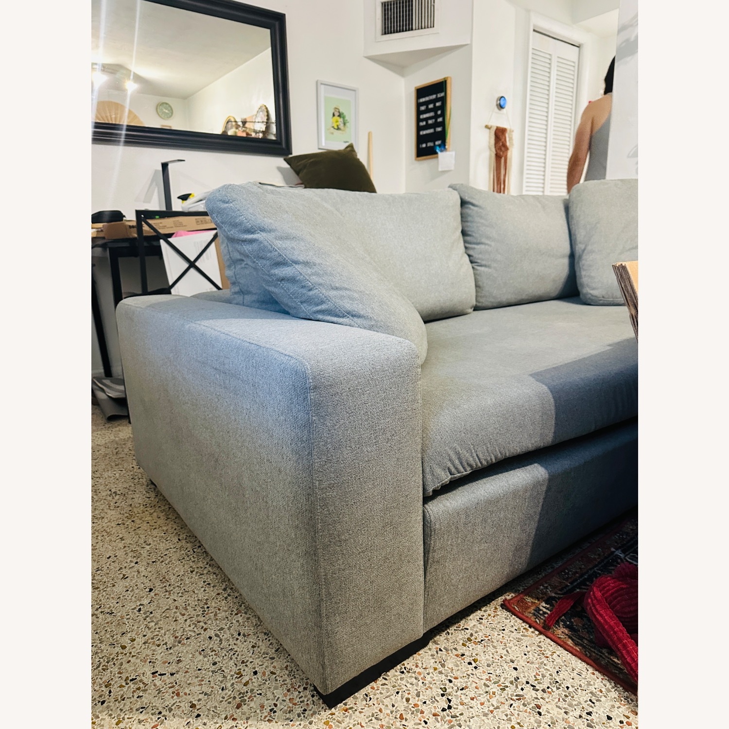 City Furniture Light Gray Fabric Sofa - image-3