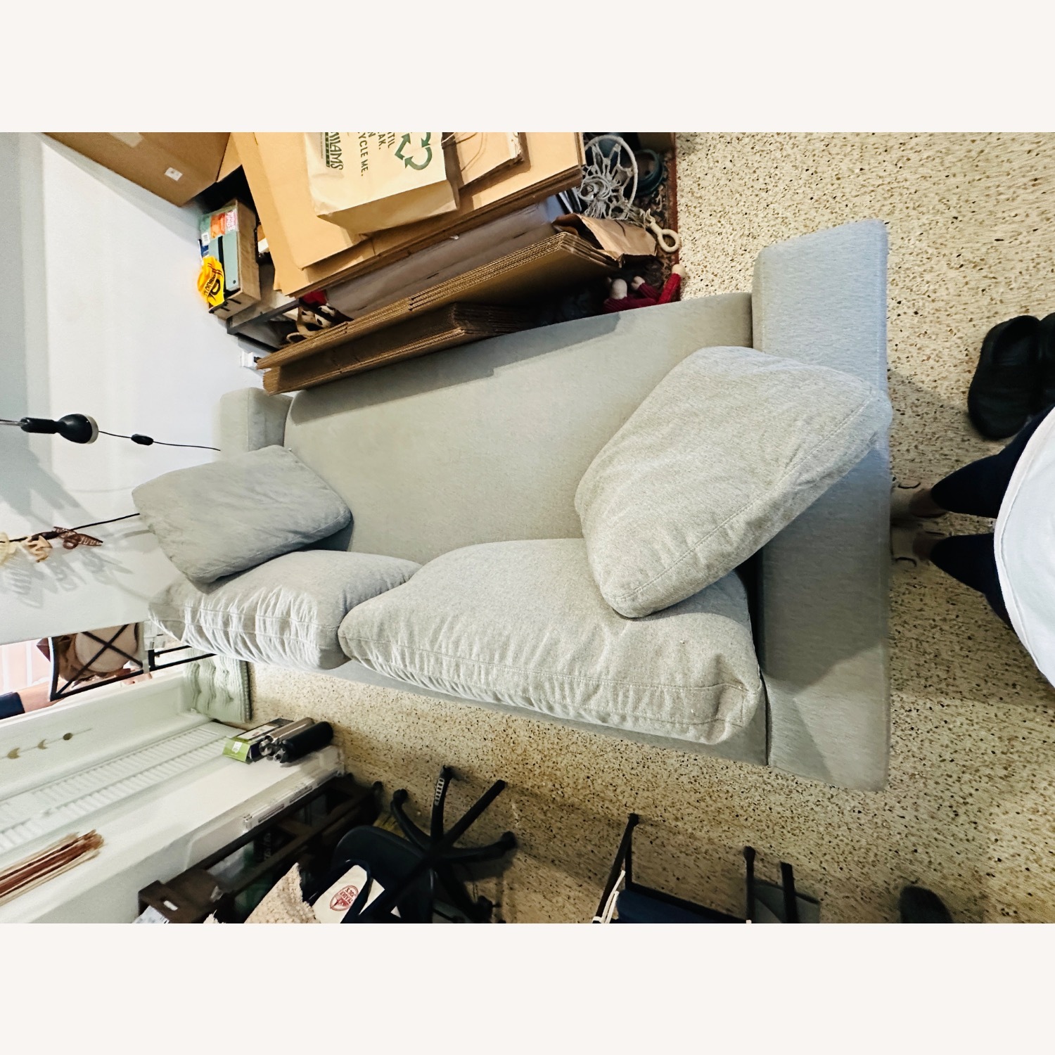 City Furniture Light Gray Fabric Sofa - image-2