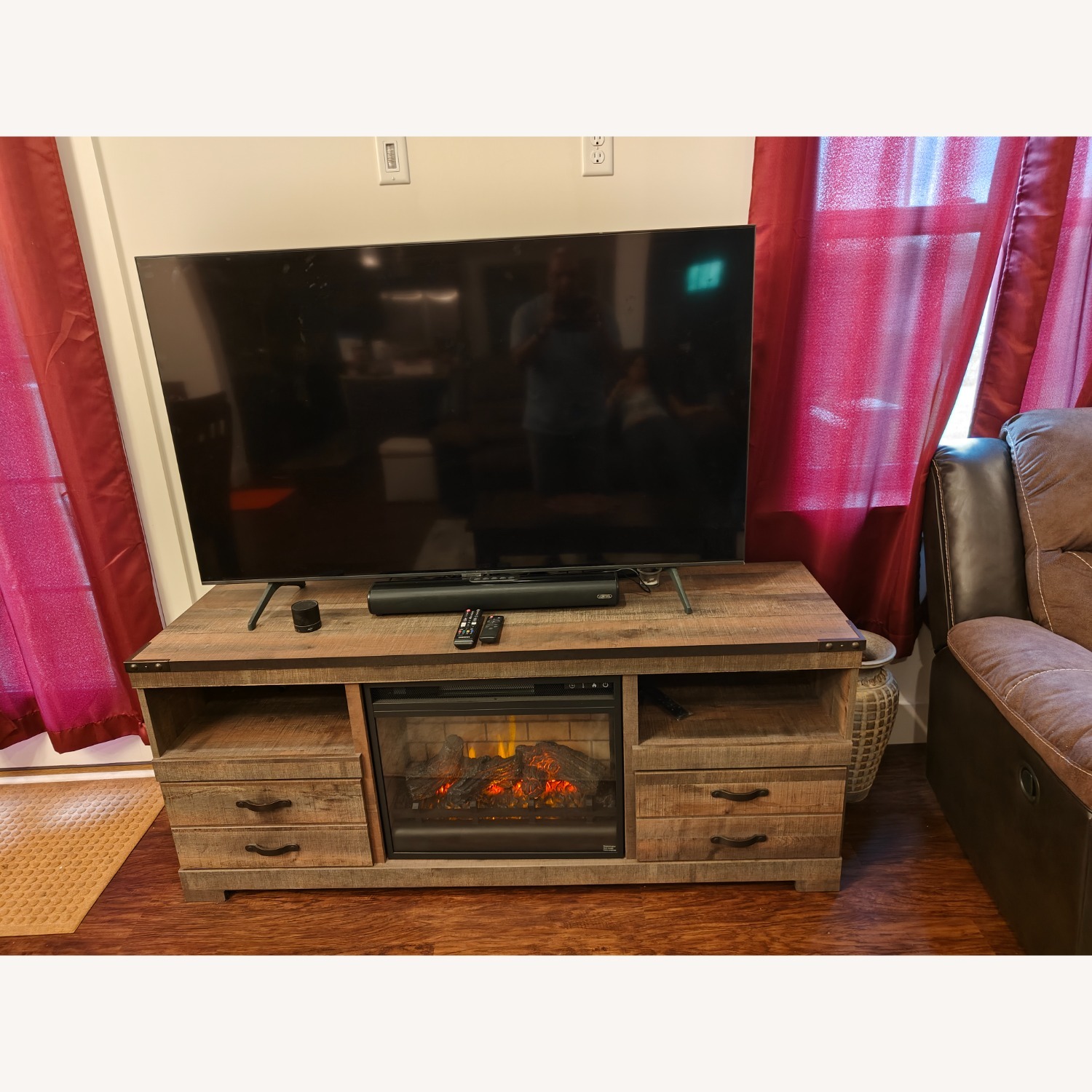 Ashley Furniture Trinell TV Stand with Electric Fireplace - image-2