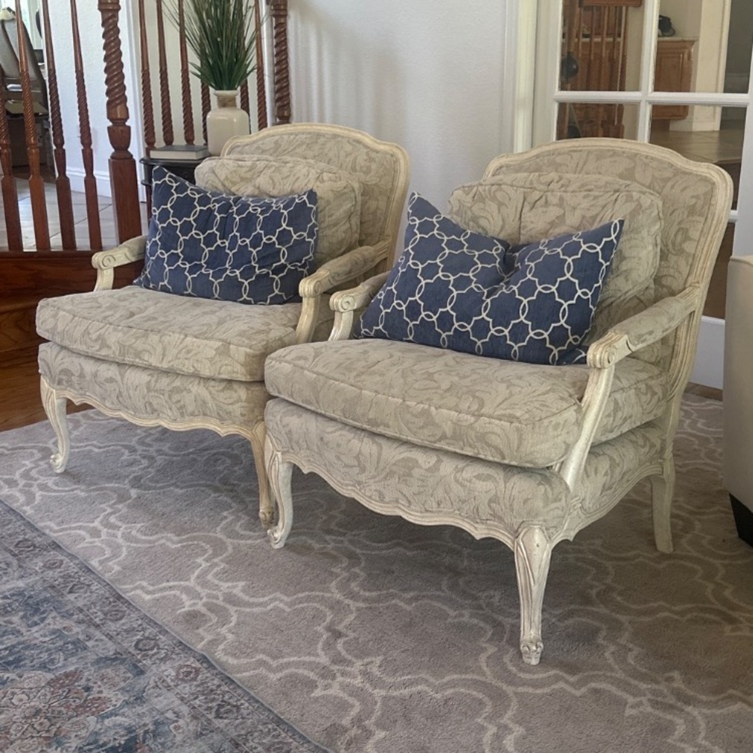 Sam Moore White Fabric Accent Chairs - image-2