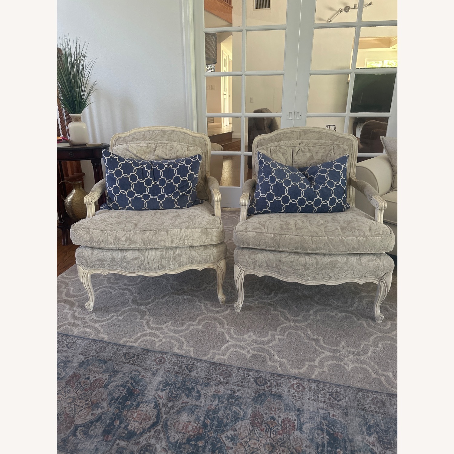 Sam Moore White Fabric Accent Chairs - image-1