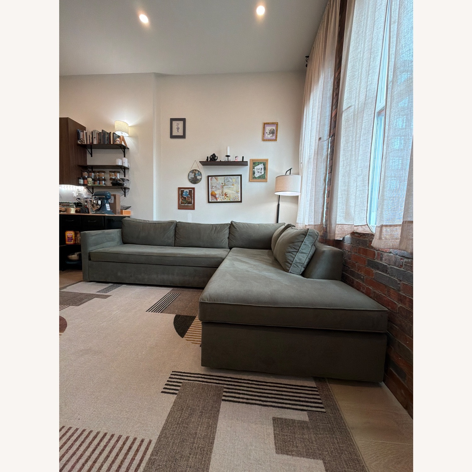 West Elm Harris Green Velvet Sleeper Sofa - image-3