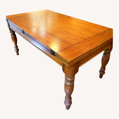 Used Hand Made Cypress Table Expands to 70x70 for sale on AptDeco