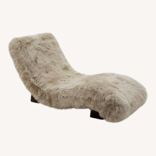 Used Beige Sheep's Fur Sala Terra Chaise Lounge for sale on AptDeco