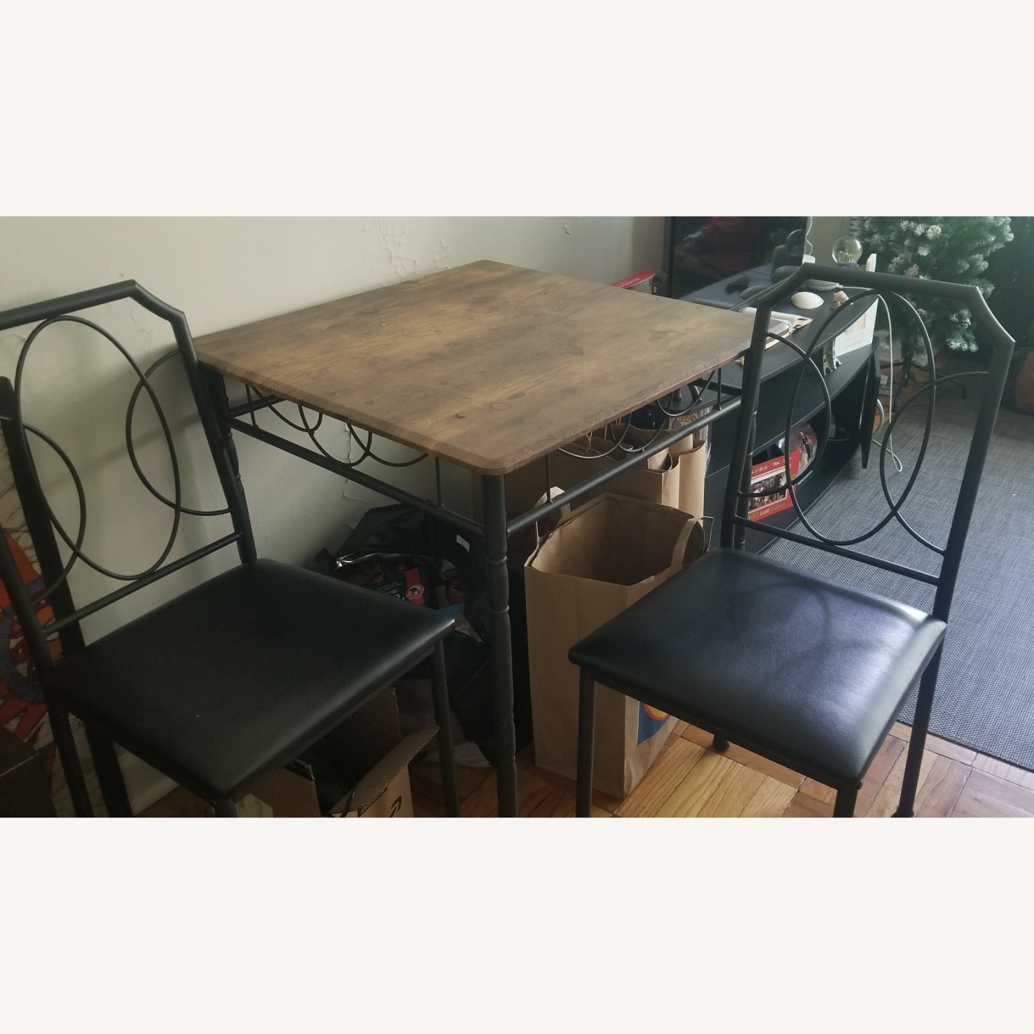 Dark Brown Dining Table With 2 Chairs - image-3