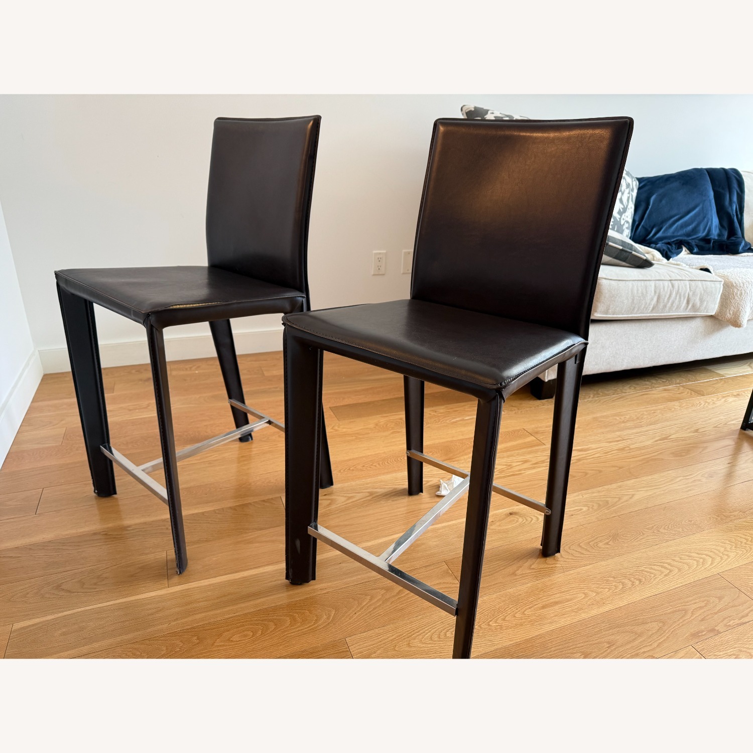 2 Dark Brown Dining Chairs - image-2