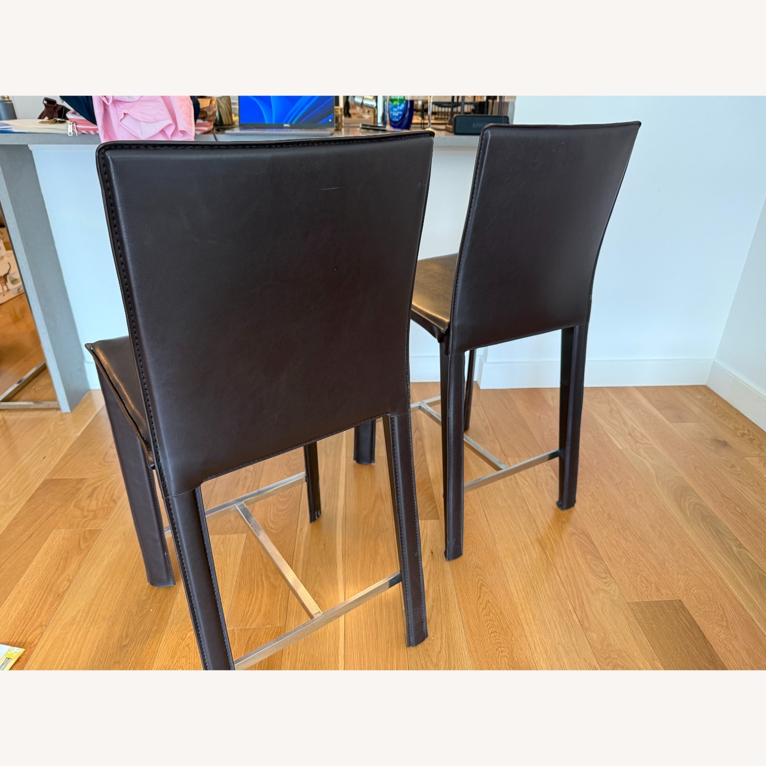 2 Dark Brown Dining Chairs - image-4