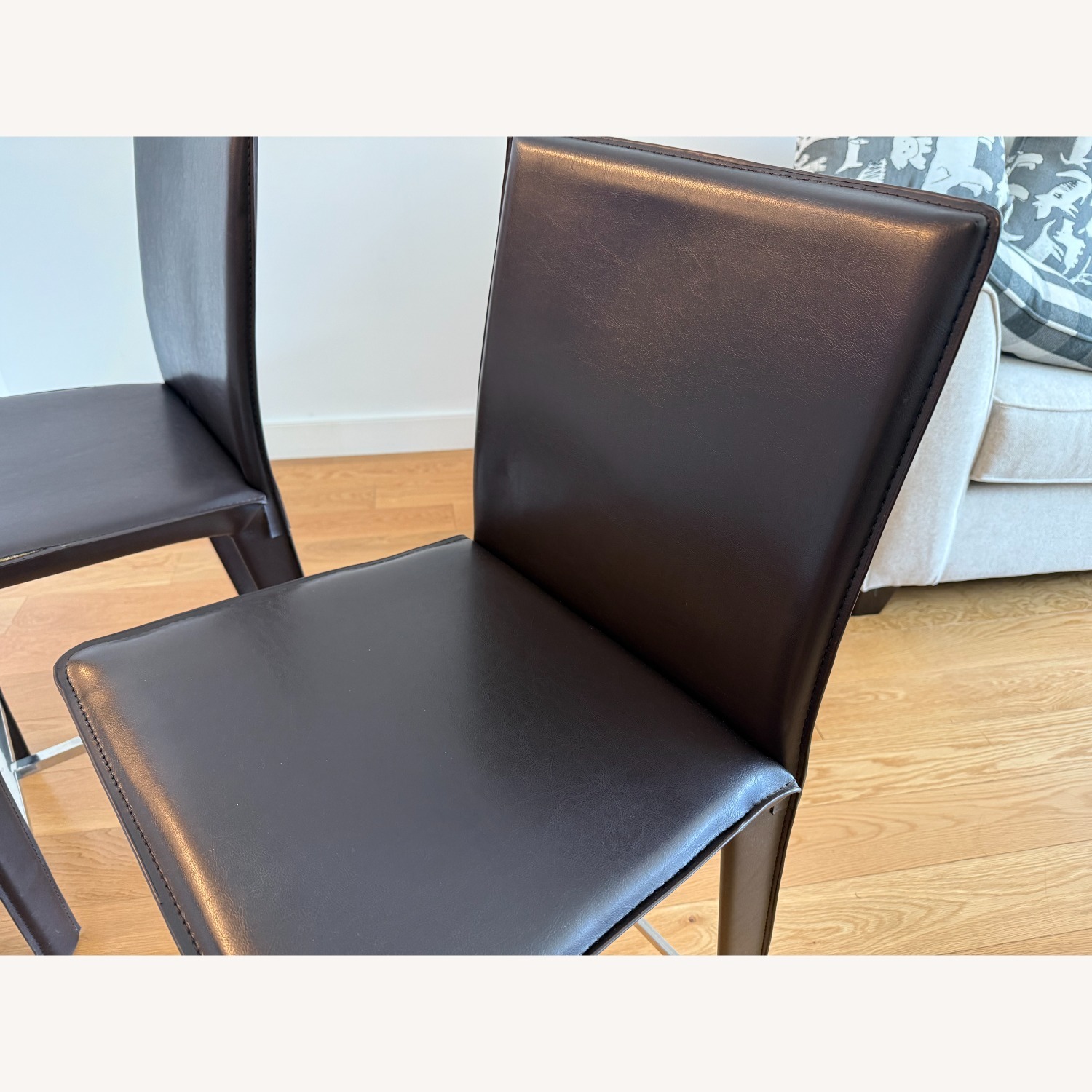 2 Dark Brown Dining Chairs - image-3