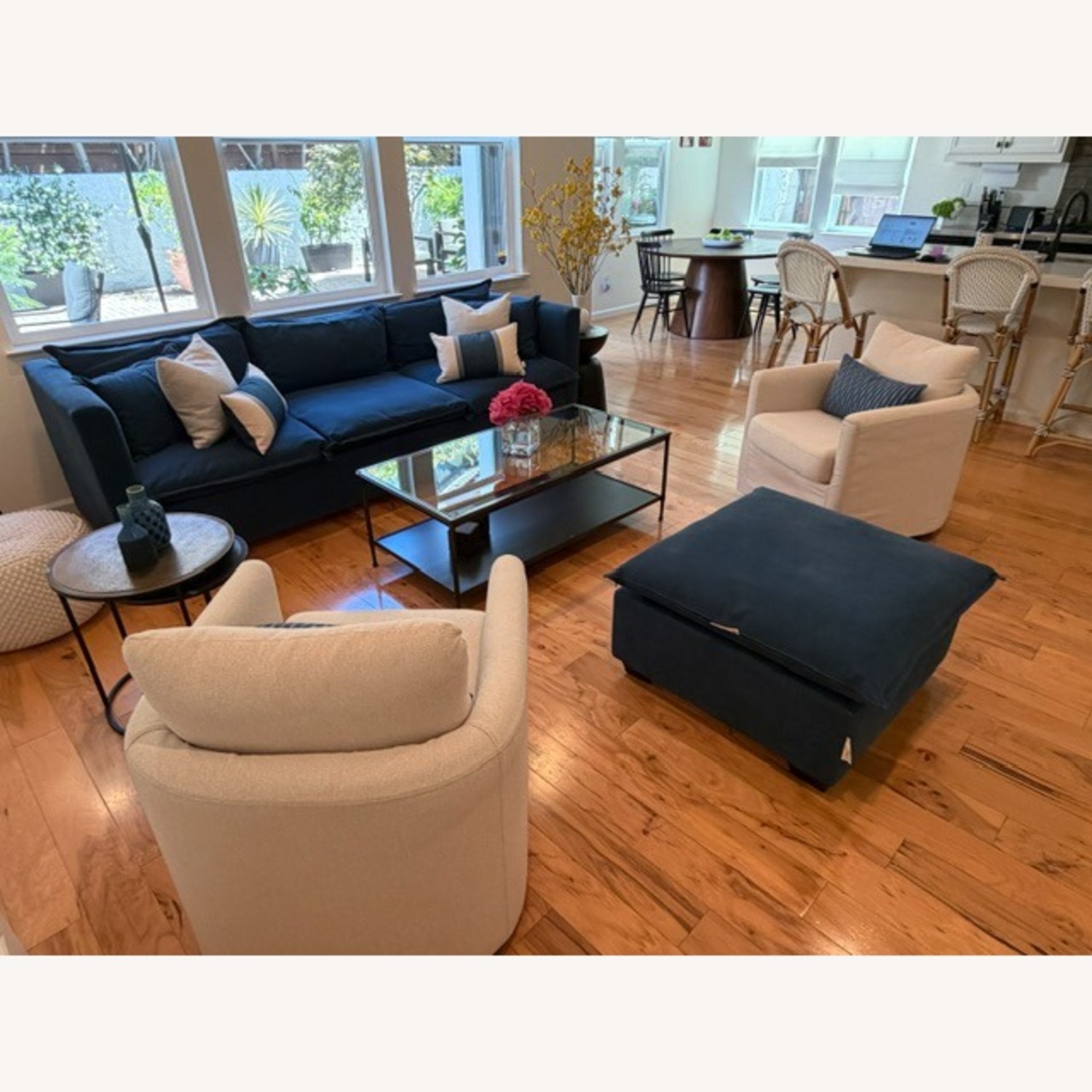 The Futon Shop Natural Home Blue 3+ Seater Sofa - image-2