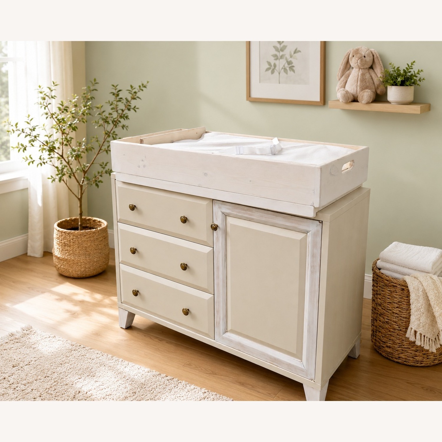 Heirloom Wood Changing Table Dresser Removable Top - image-4