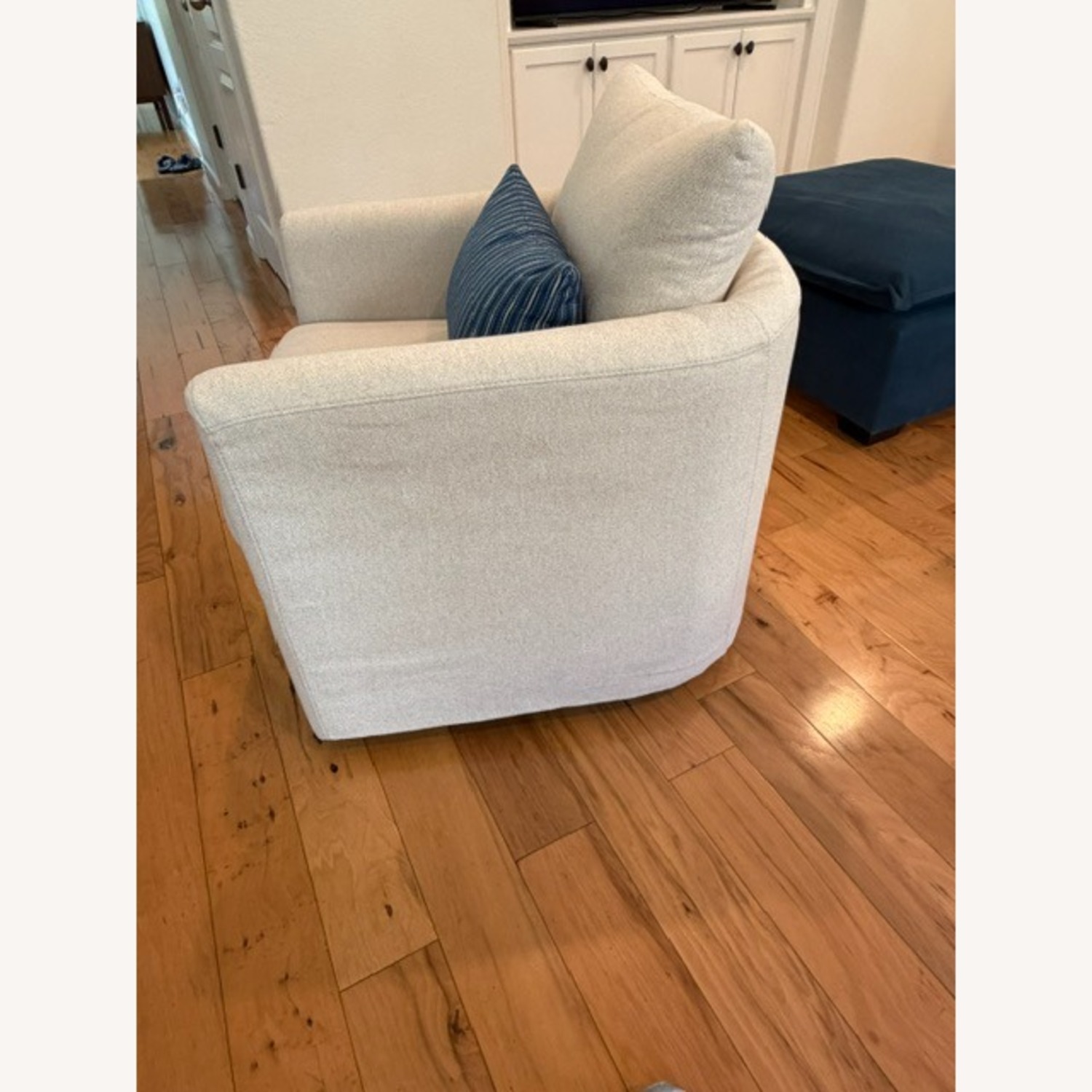 Vintage/Antique White Fabric Armchair - image-3