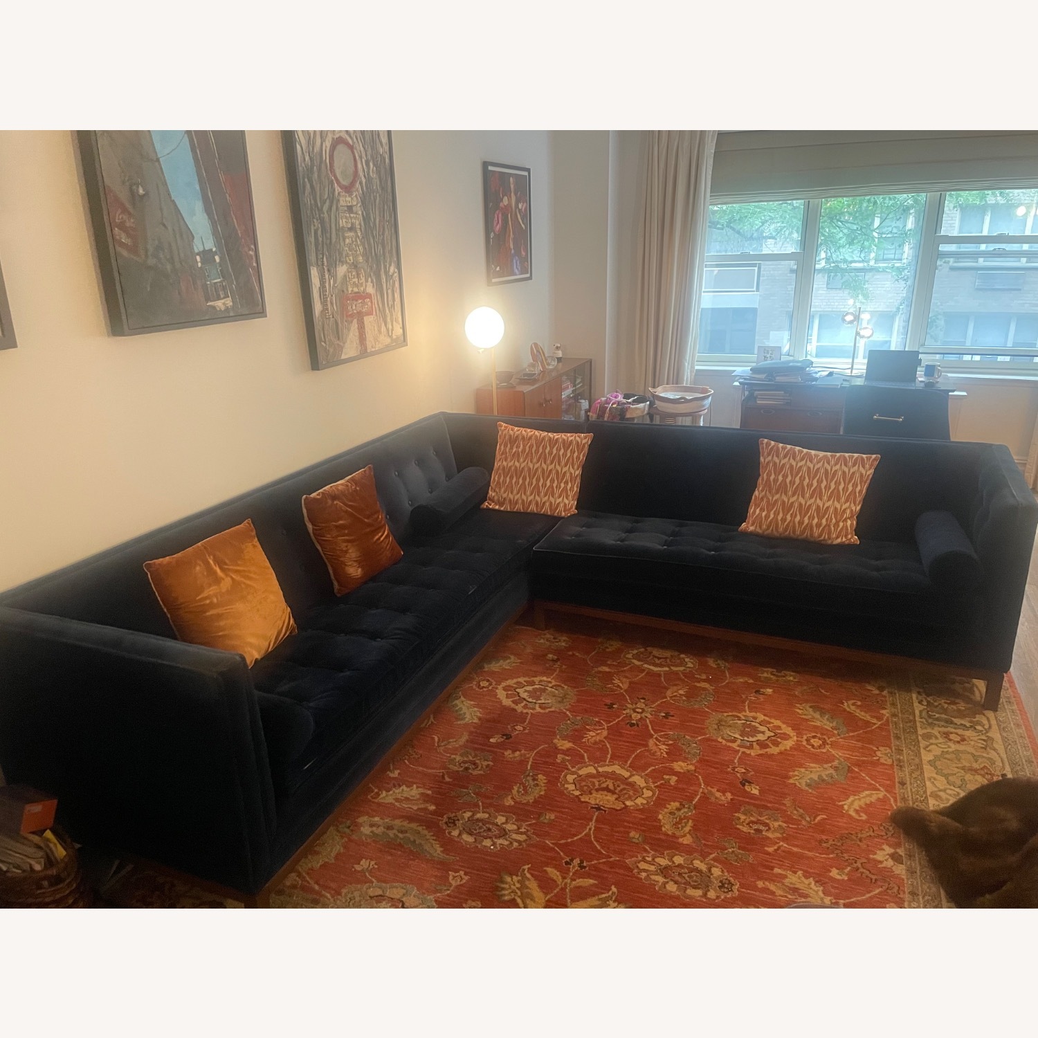 Jonathan Adler Lampert Blue Fabric 2 Piece Sectional - image-1