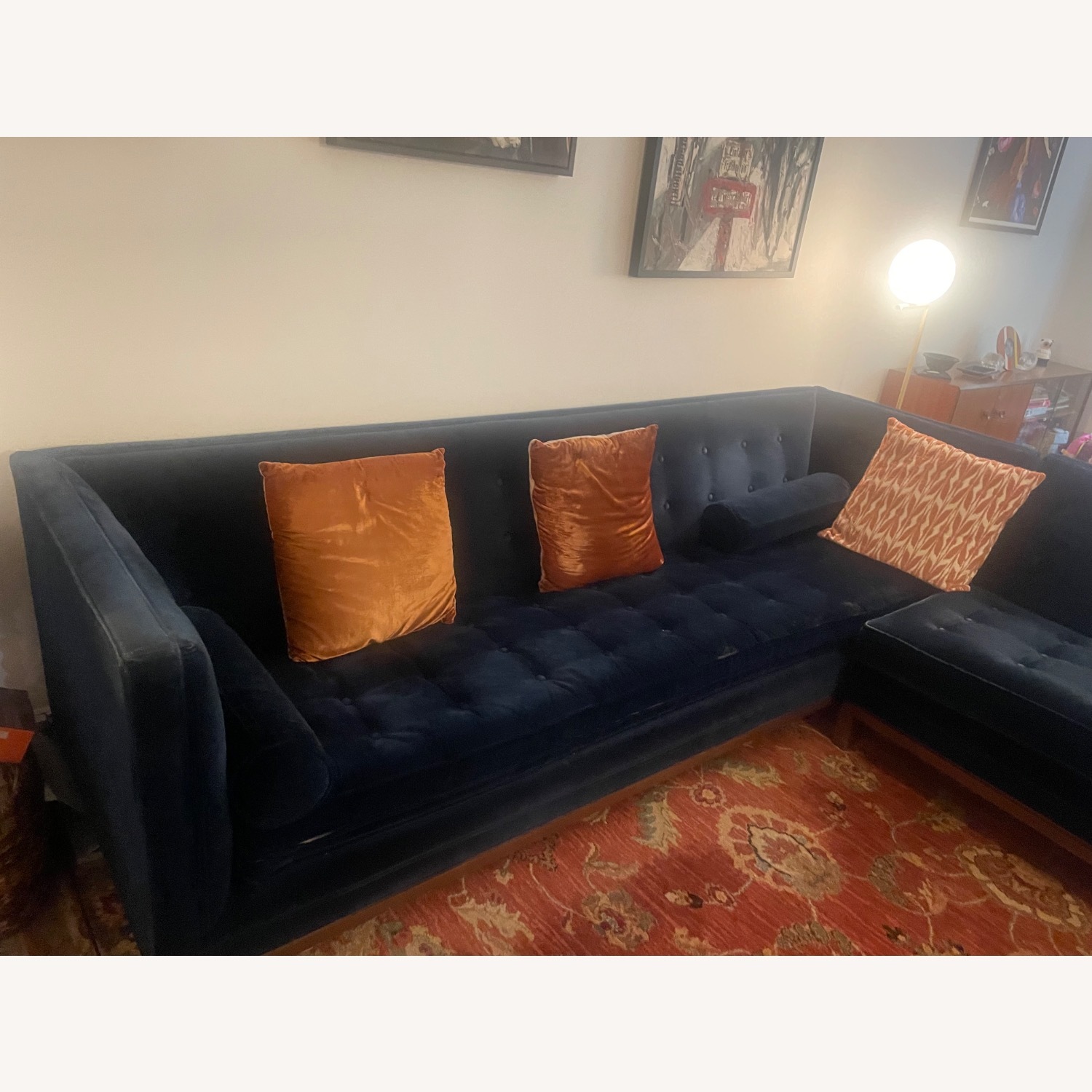 Jonathan Adler Lampert Blue Fabric 2 Piece Sectional - image-2