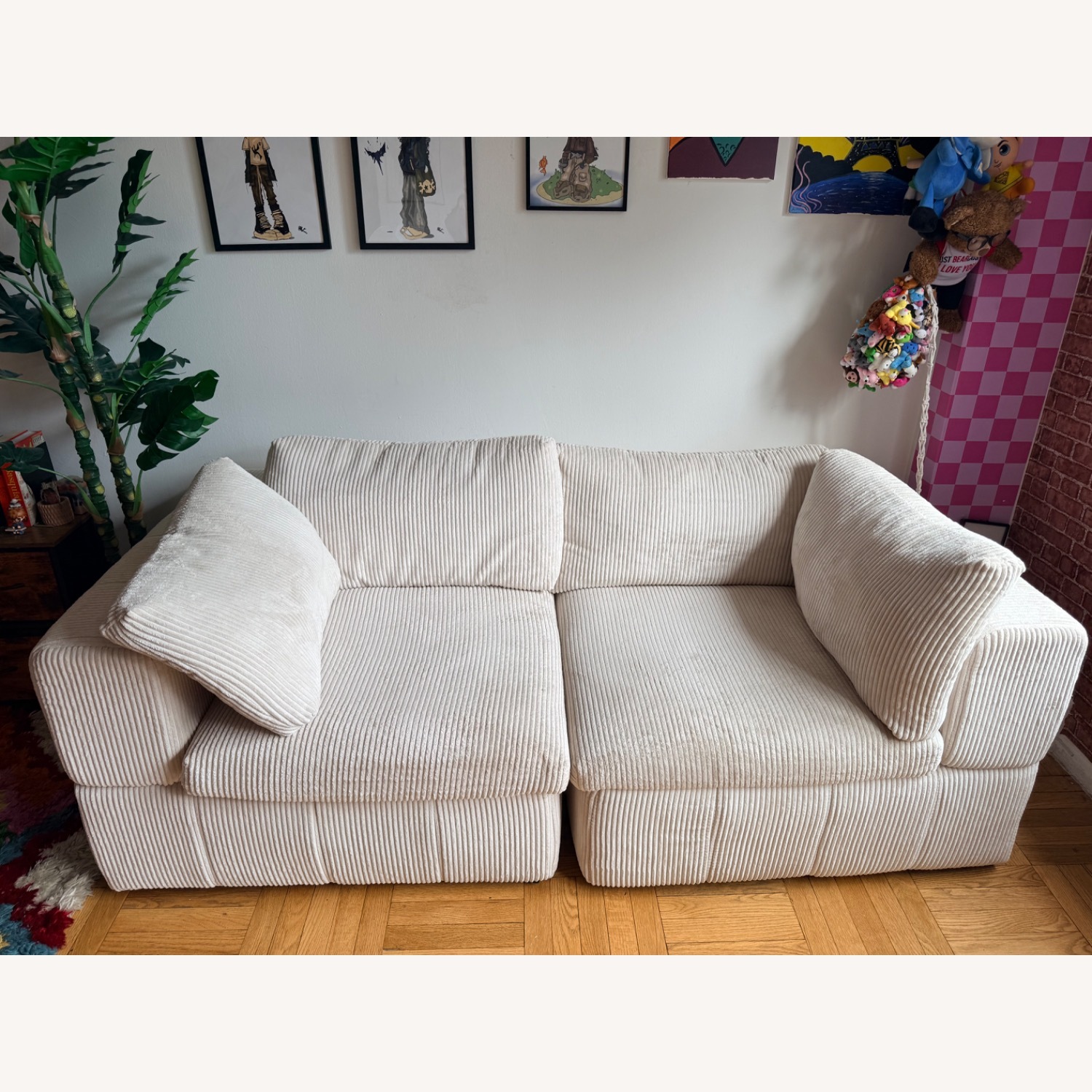 Wayfair White Fabric Loveseat - image-4