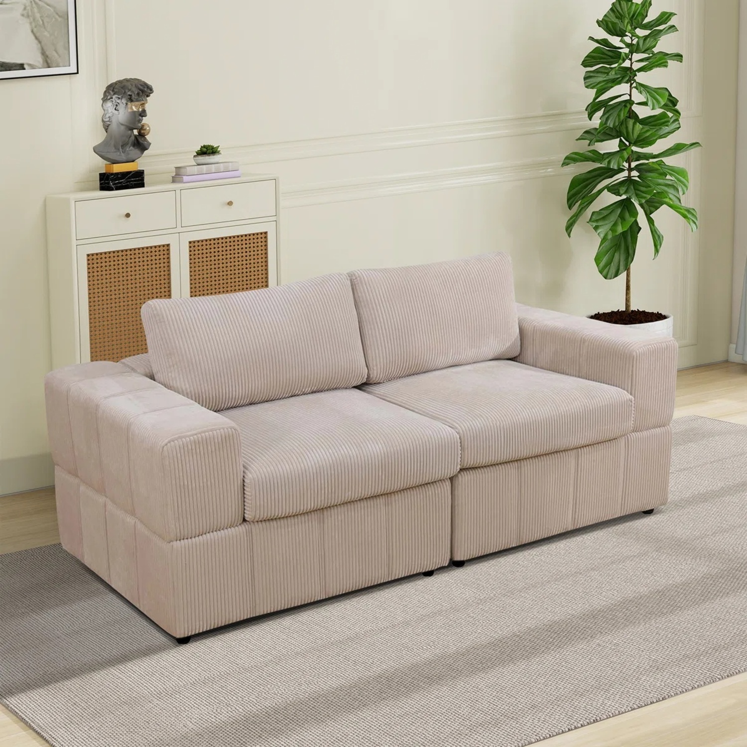 Wayfair White Fabric Loveseat - image-5
