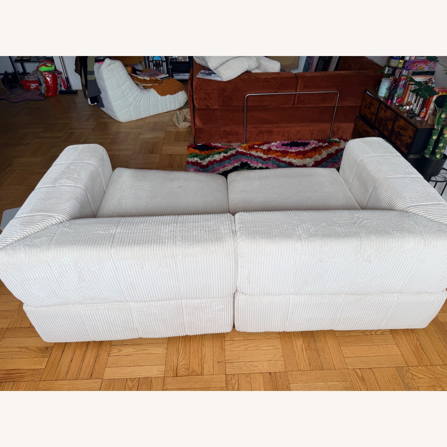 Wayfair White Fabric Loveseat - image-3