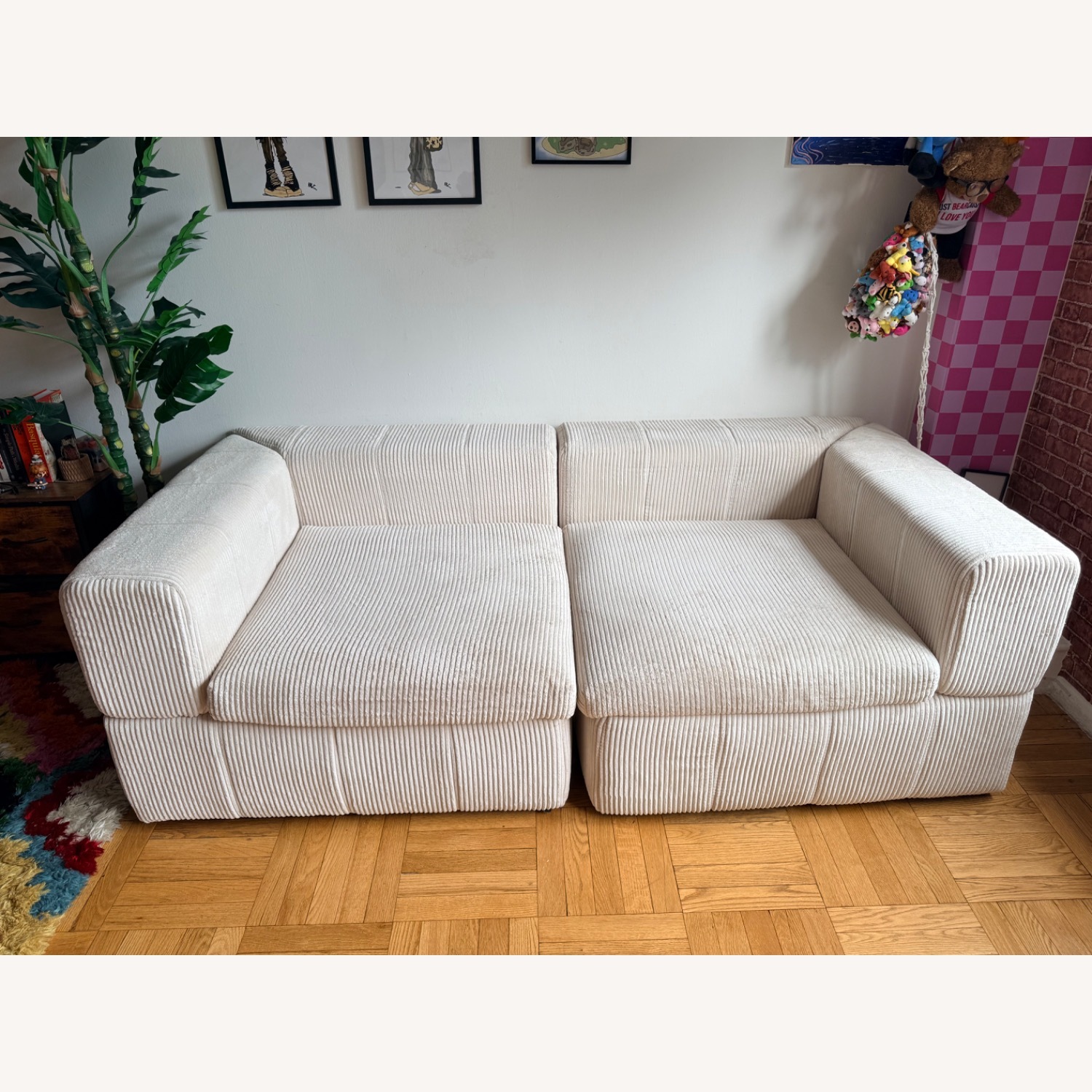 Wayfair White Fabric Loveseat - image-2