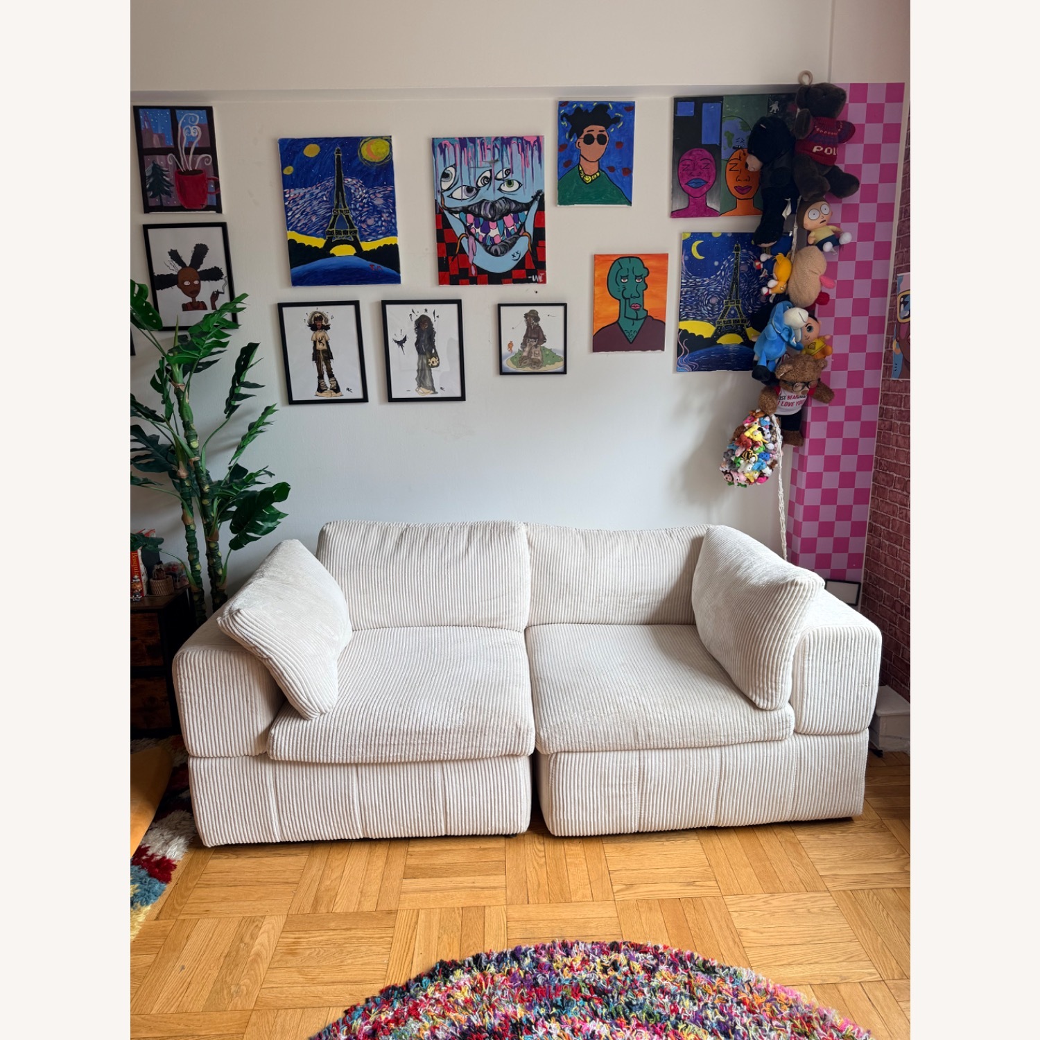 Wayfair White Fabric Loveseat - image-1