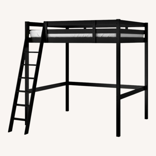 Used IKEA Stora Black Wood Bunk Bed for sale on AptDeco