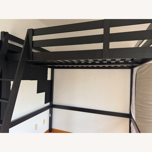 Used IKEA Stora Black Wood Bunk Bed for sale on AptDeco