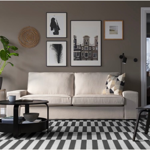 Used IKEA Kivik Natural Fabric 3+ Seater Sofa for sale on AptDeco