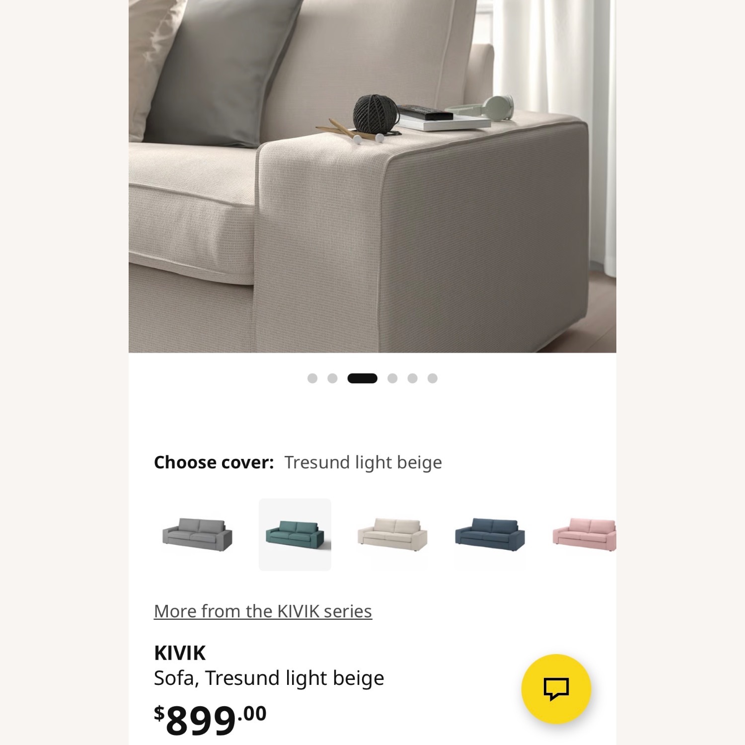 IKEA Kivik Natural Fabric 3+ Seater Sofa - image-4