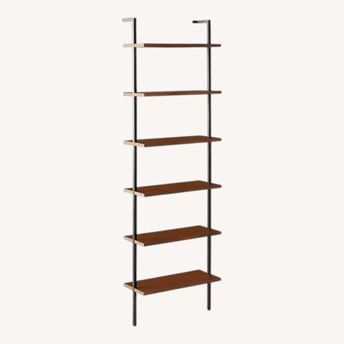 Used CB2 Helix Dark Brown Wood Bookcase for sale on AptDeco