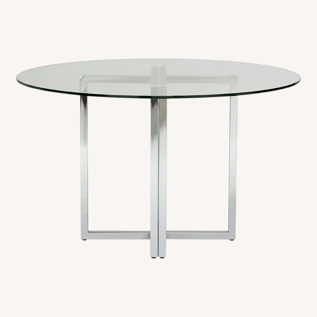 Image of CB2 Silverado Chrome Round Dining Table