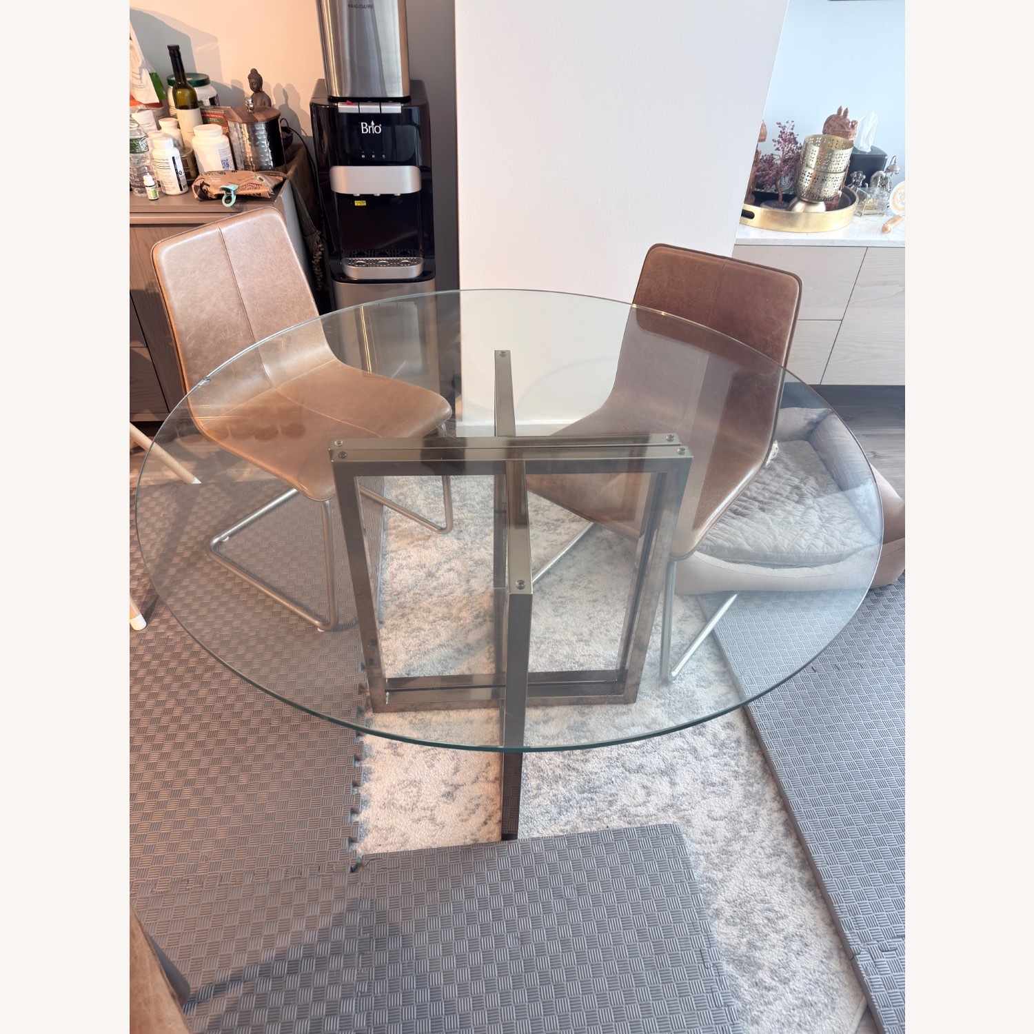 CB2 Silverado Chrome 47" Round Dining Table - image-3