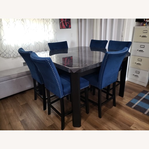 Used Marbled Dining Set for sale on AptDeco