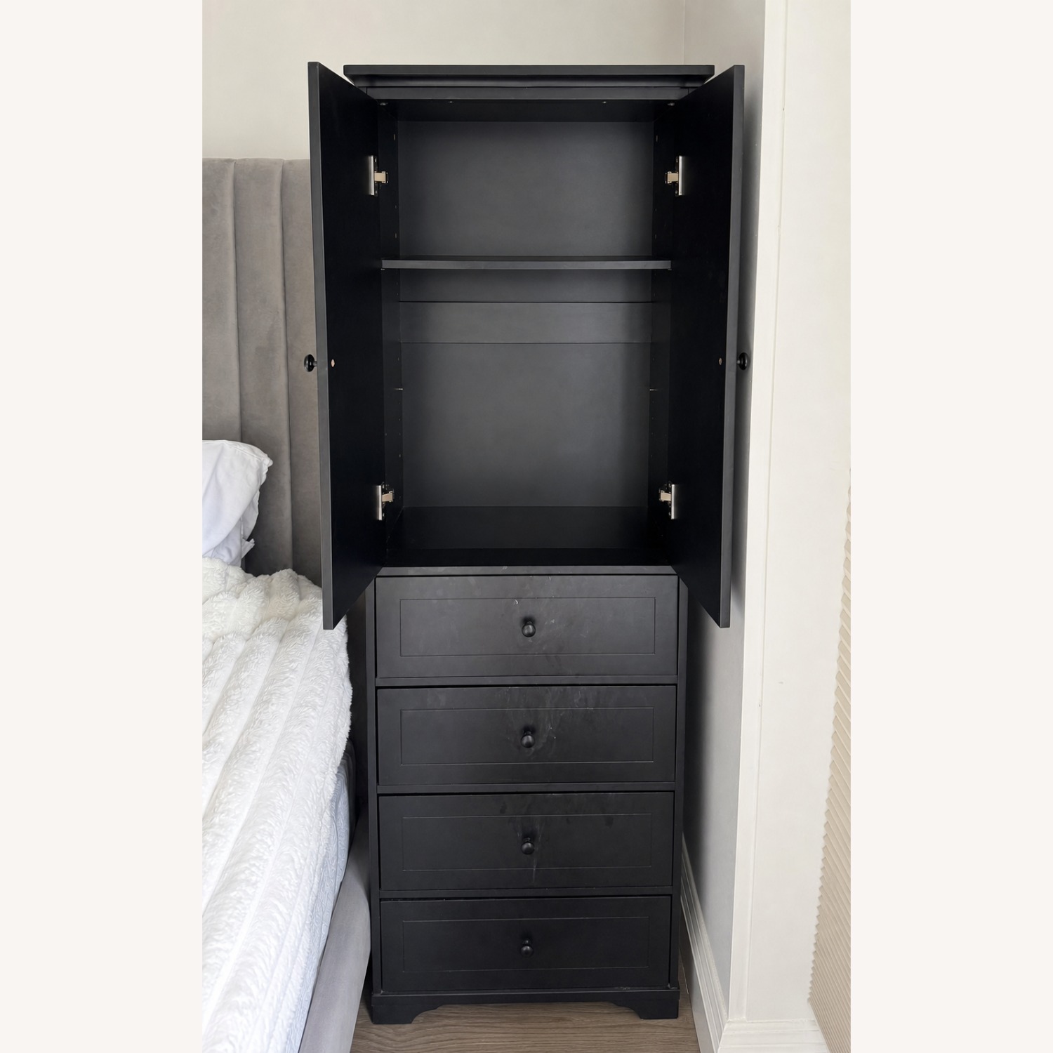 Black Storage Cabinet Armoire - image-2