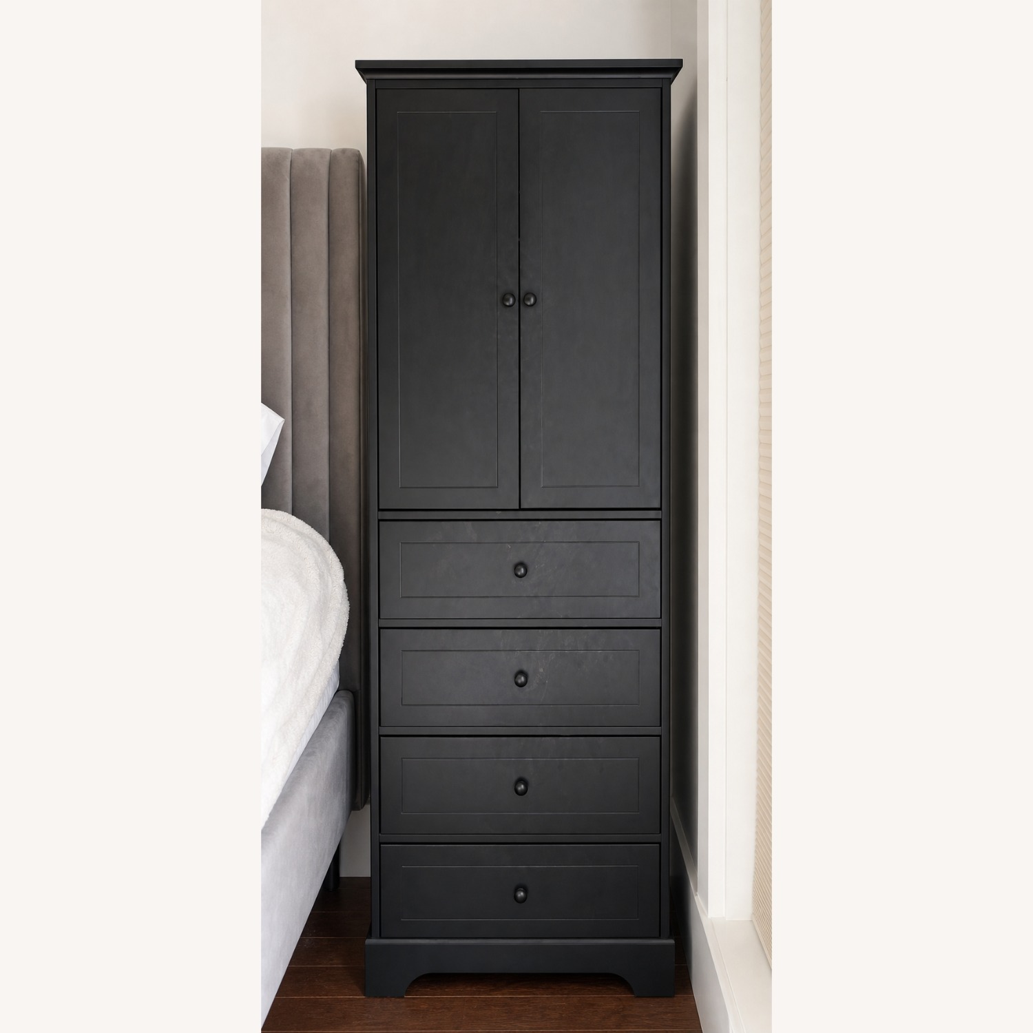 Black Storage Cabinet Armoire - image-1
