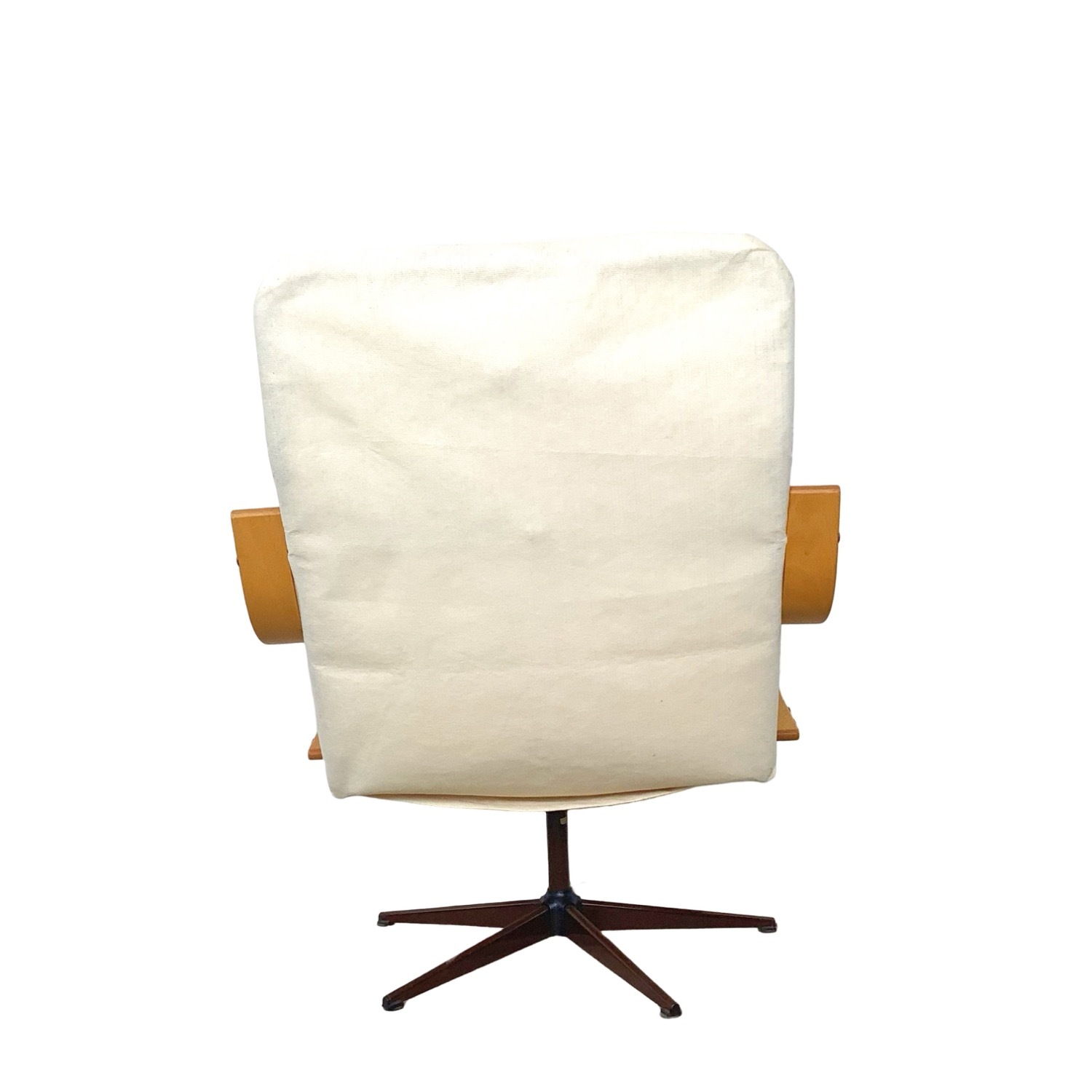 Mid-Century Modern Style Brown Tufted Swivel Chair - image-10