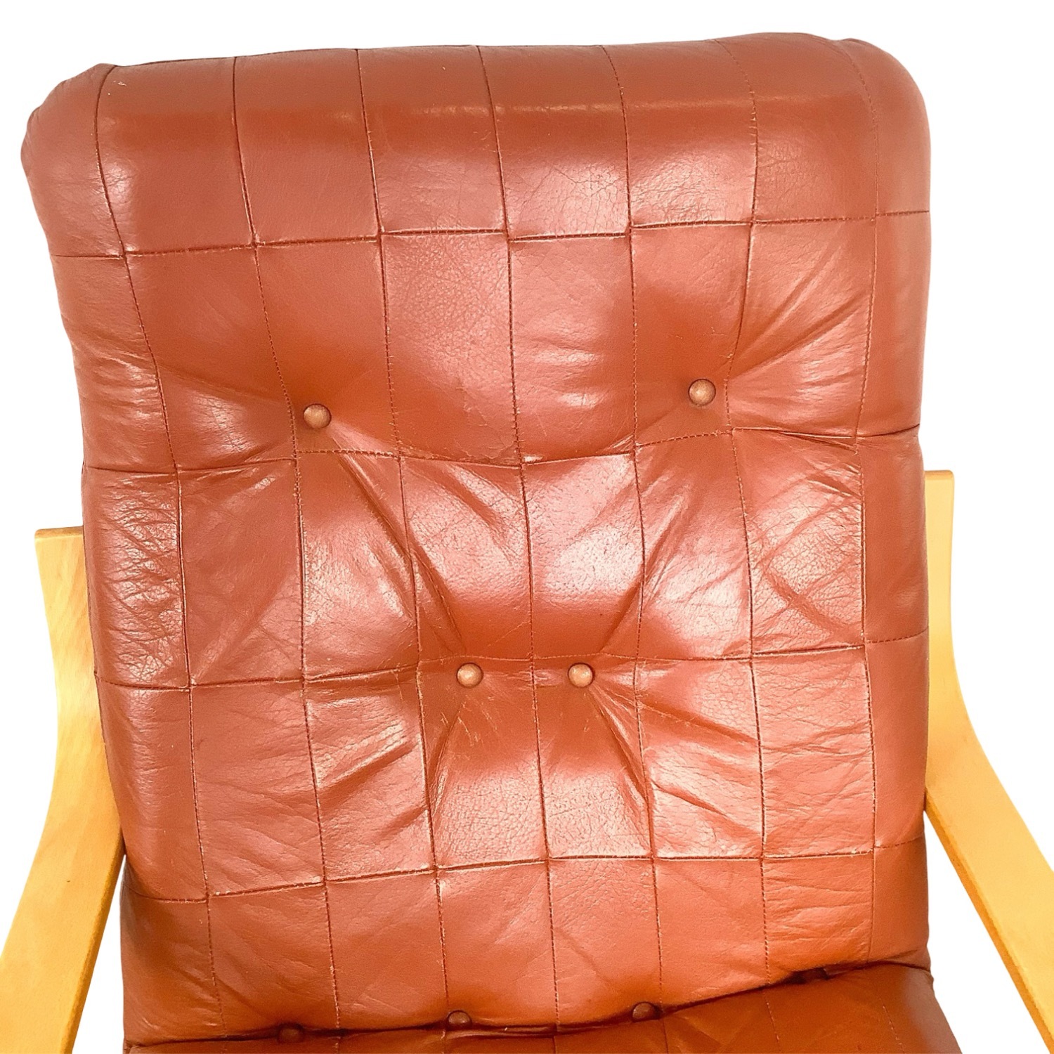 Mid-Century Modern Style Brown Tufted Swivel Chair - image-4