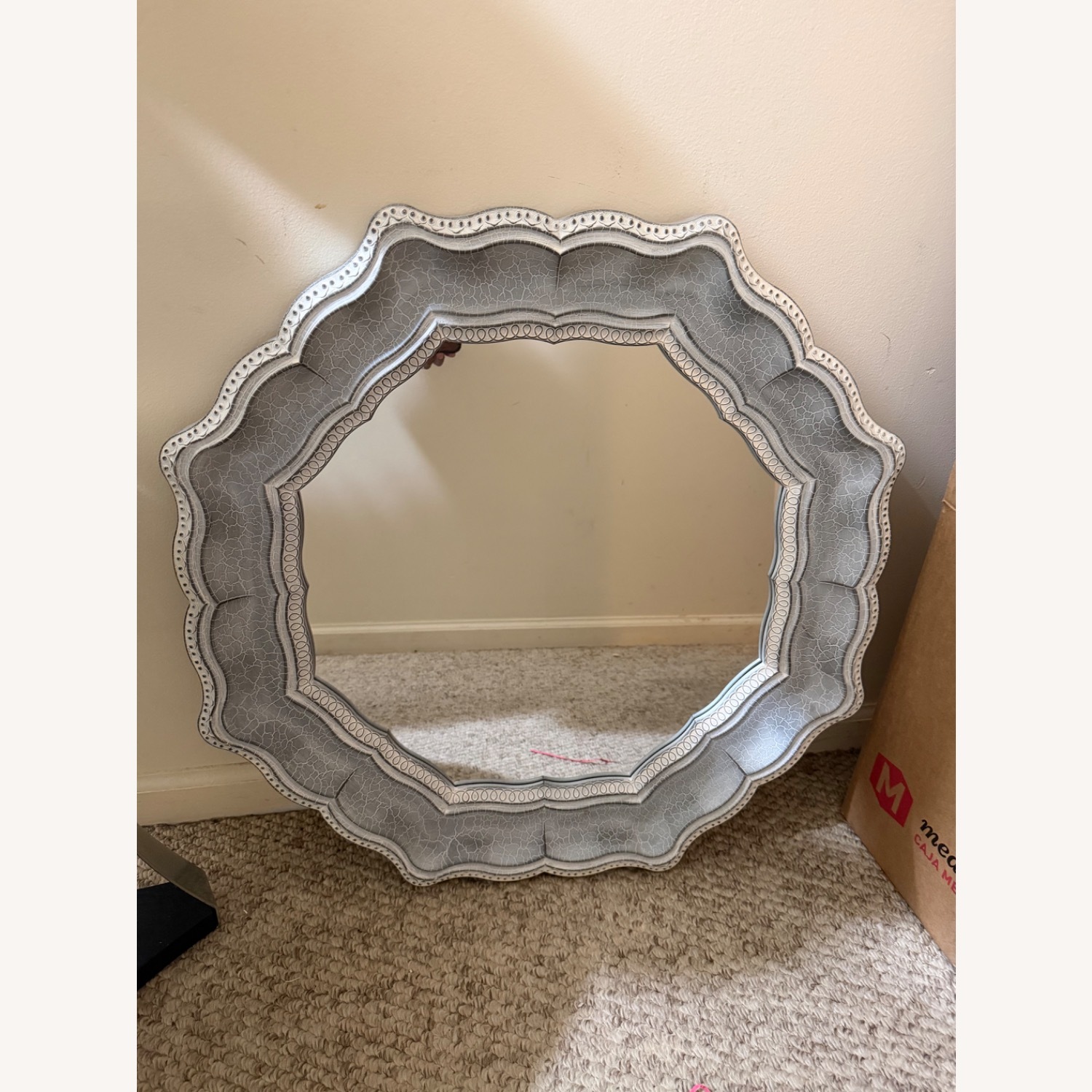 Blue Wood Wall Mirror - image-2