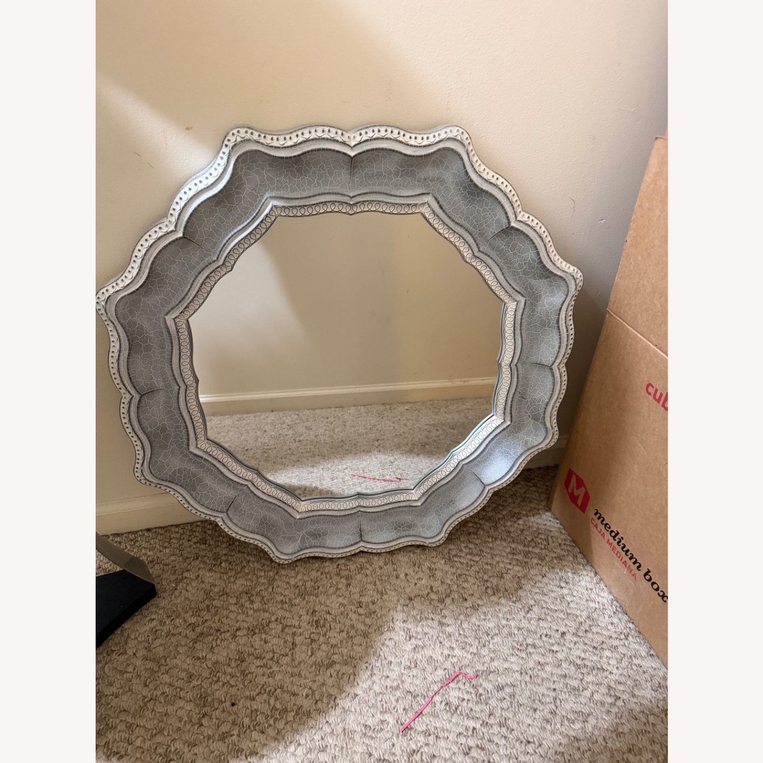Blue Wood Wall Mirror - image-1