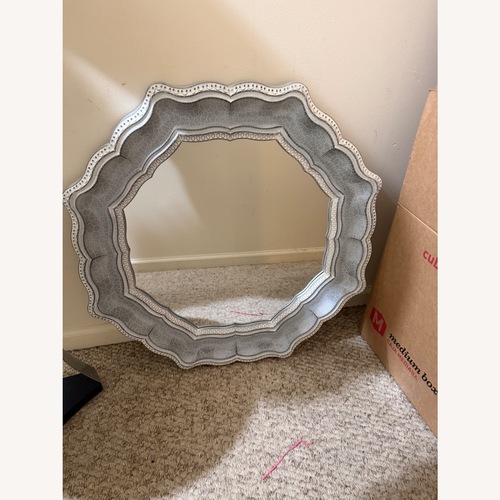 Used Blue Wood Wall Mirror for sale on AptDeco