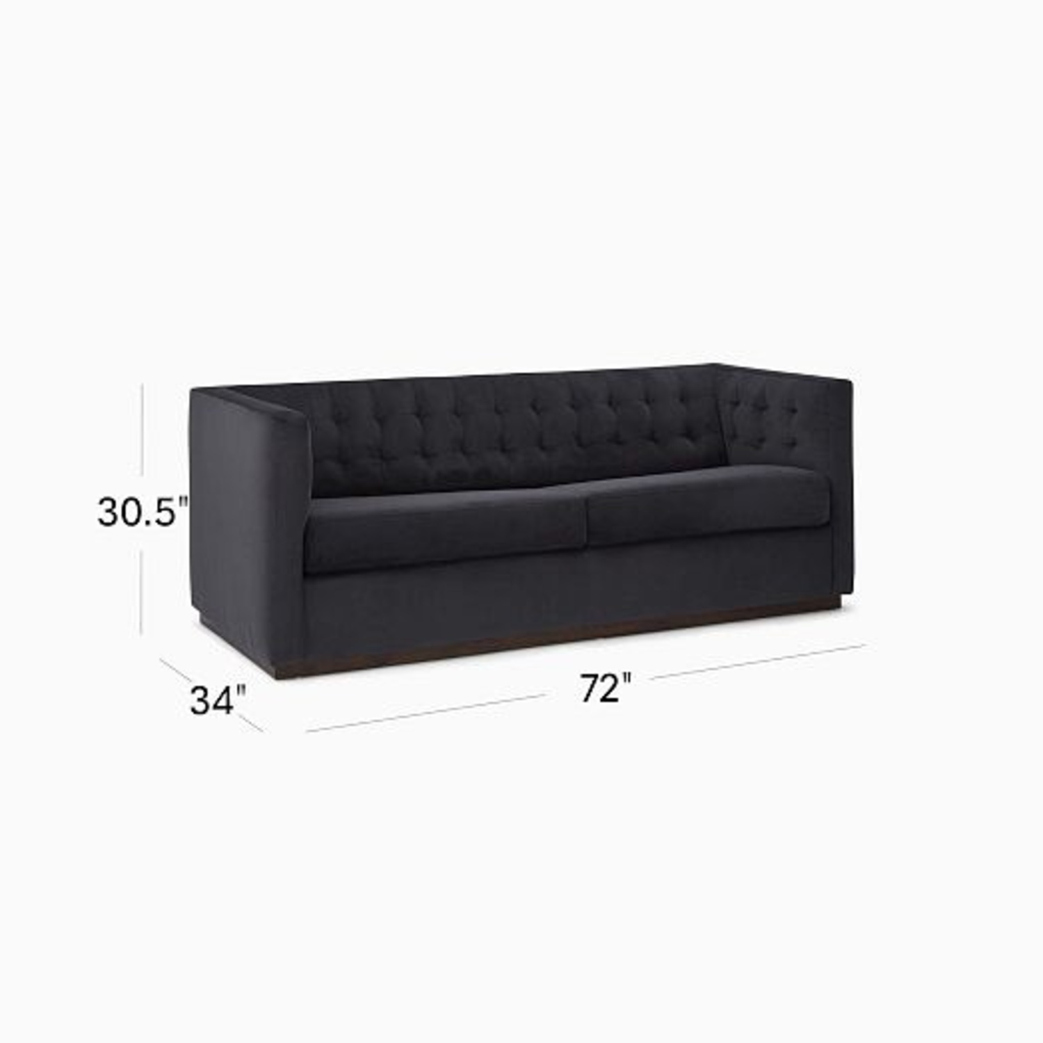 West Elm Rochester Blue Velvet 2 Seater Sofa - image-6