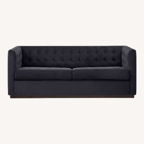 Used West Elm Rochester Blue Velvet 2 Seater Sofa for sale on AptDeco