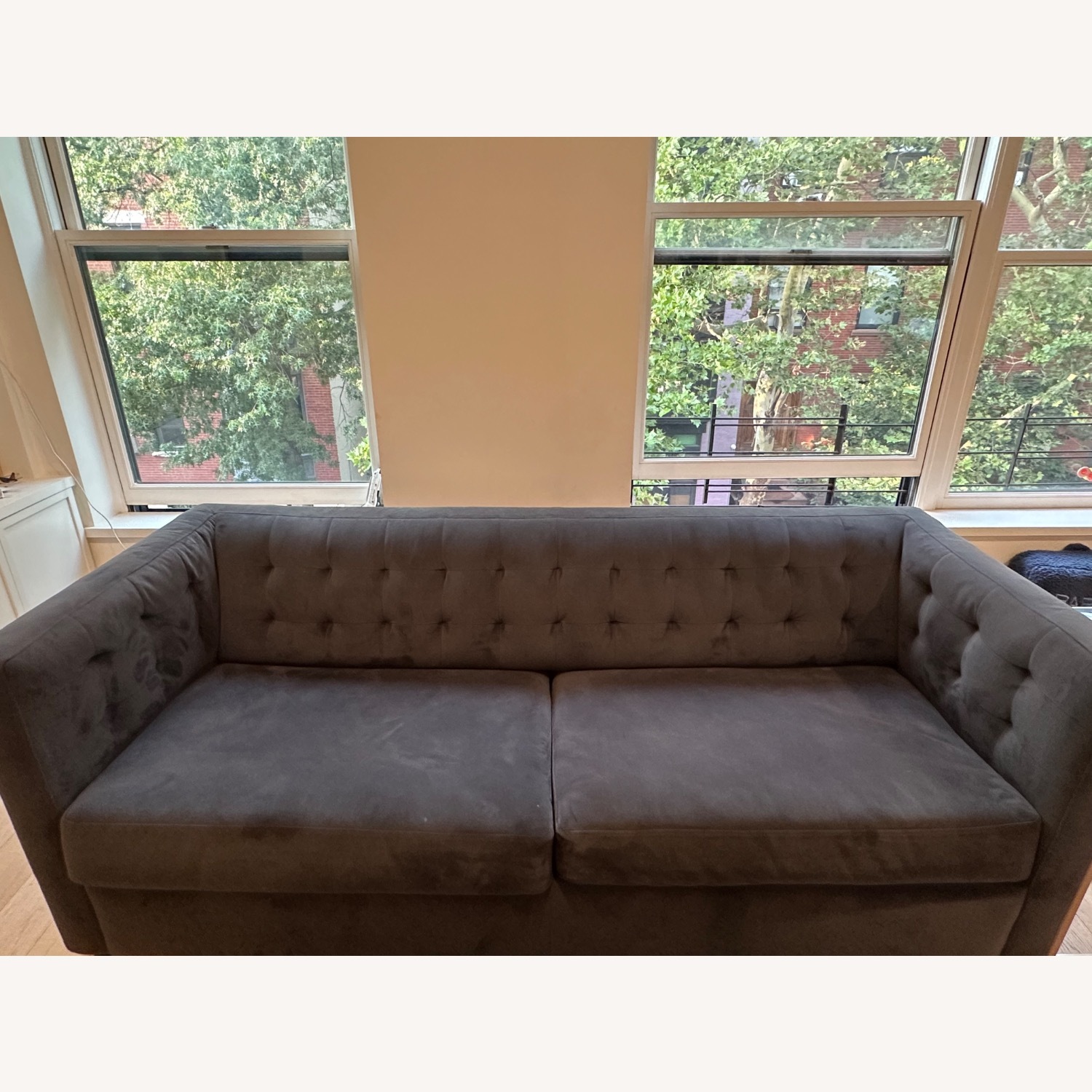 West Elm Rochester Blue Velvet 2 Seater Sofa - image-1
