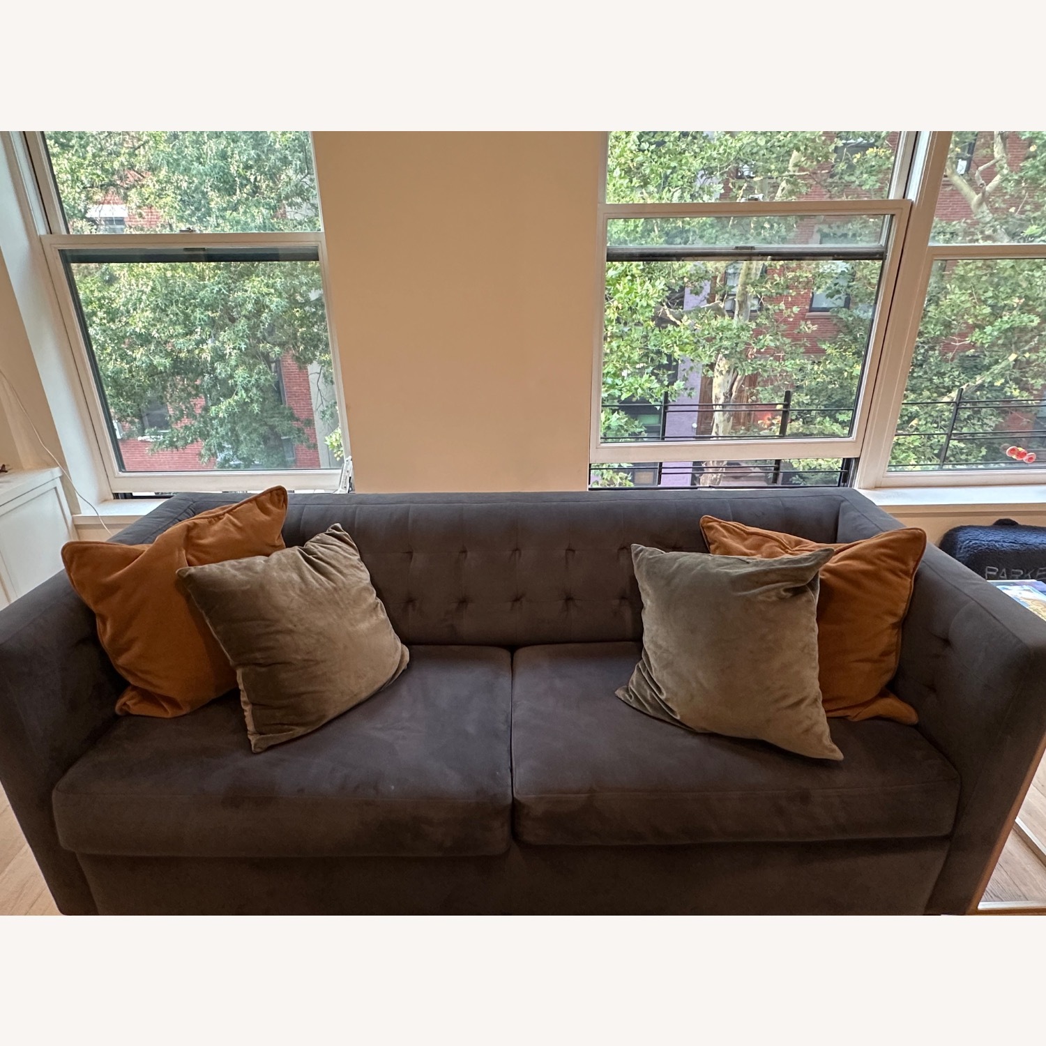 West Elm Rochester Blue Velvet 2 Seater Sofa - image-4