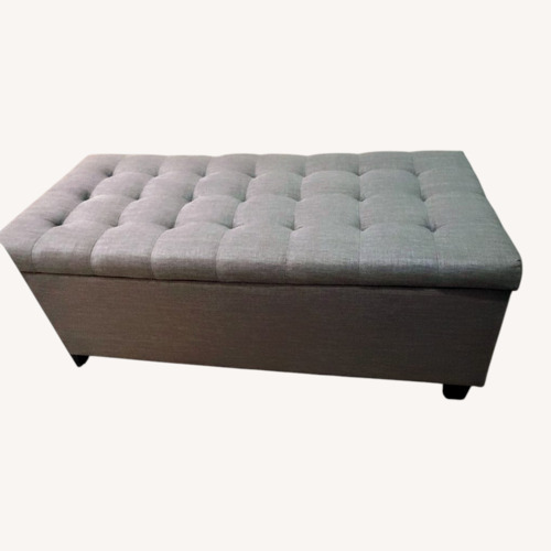 Used Light Gray Fabric Ottoman for sale on AptDeco
