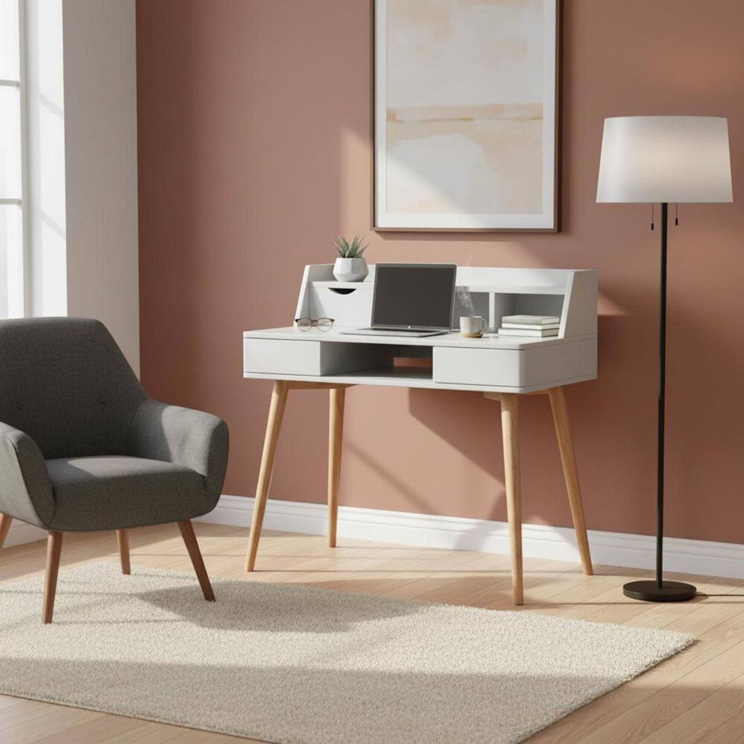 Home Depot Teamson Home White Wood Desk - image-3