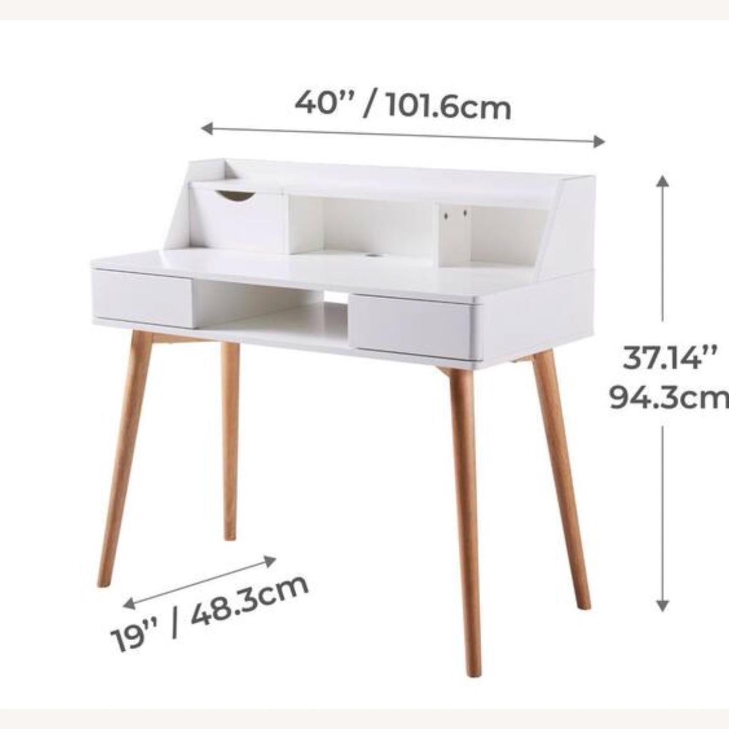Home Depot Teamson Home White Wood Desk - image-2