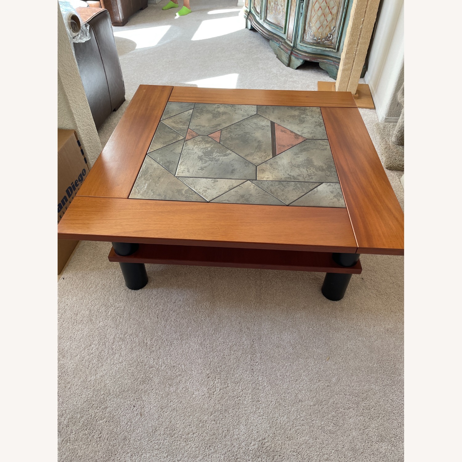 Light Brown Wood Coffee Table - image-2
