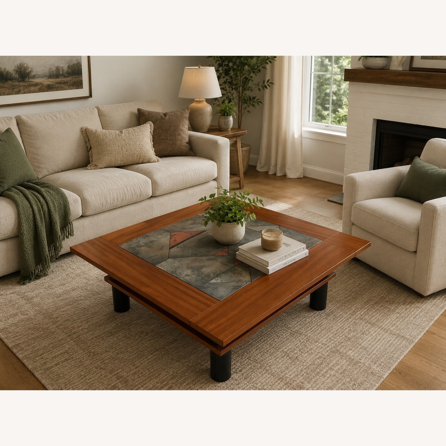 Light Brown Wood Coffee Table - image-5